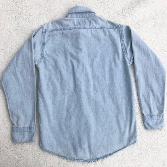 Vintage Harley Davidson Chambray Denim Button Up Long Sleeve Shirt - Picture 2 of 5